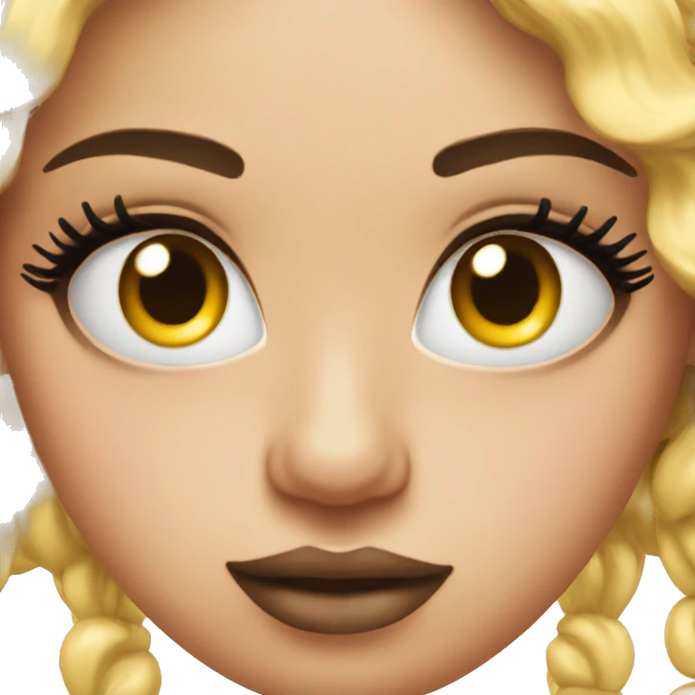 Emoji with lashes and lipgloss  emoji