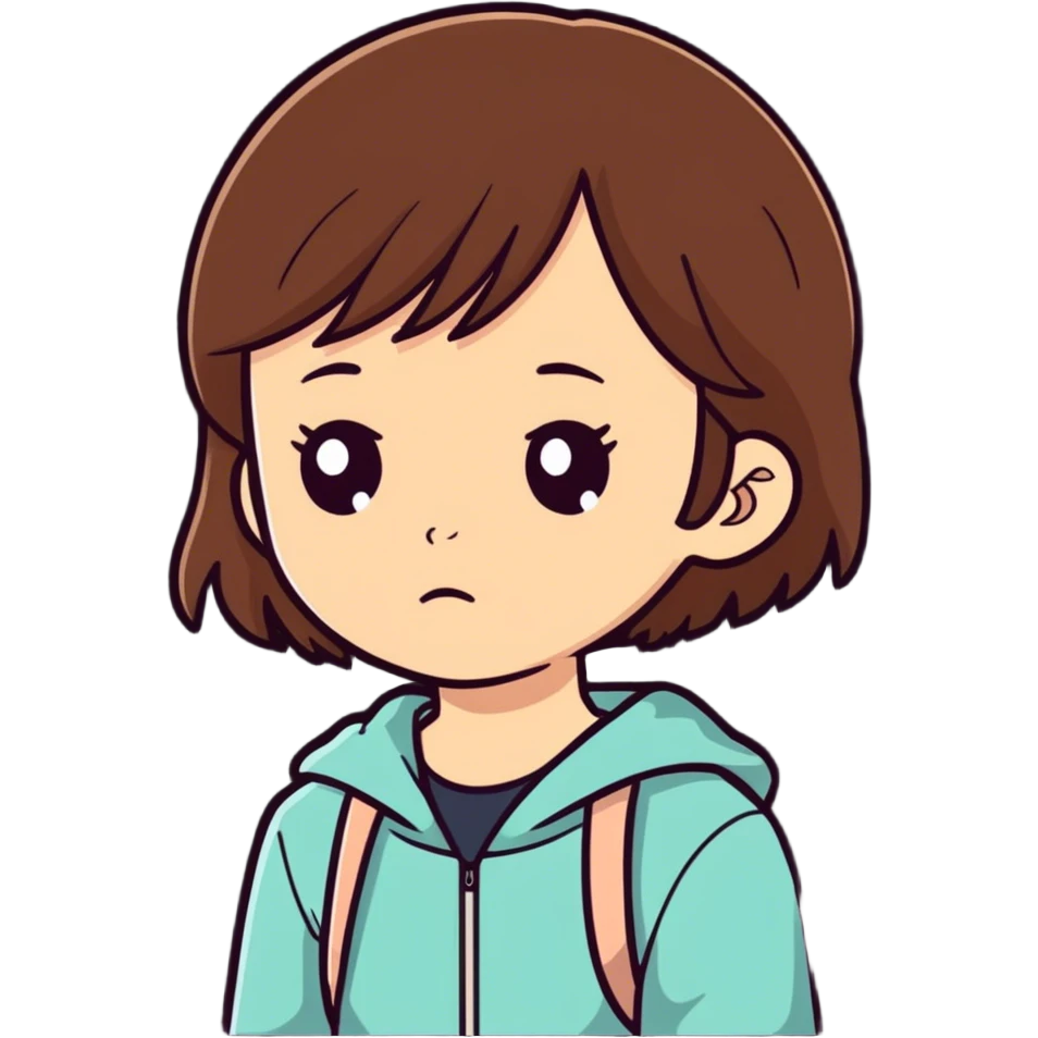 Sick girl with brown hair emoji