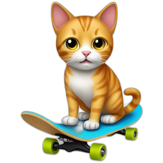 Cat on a skate board emoji
