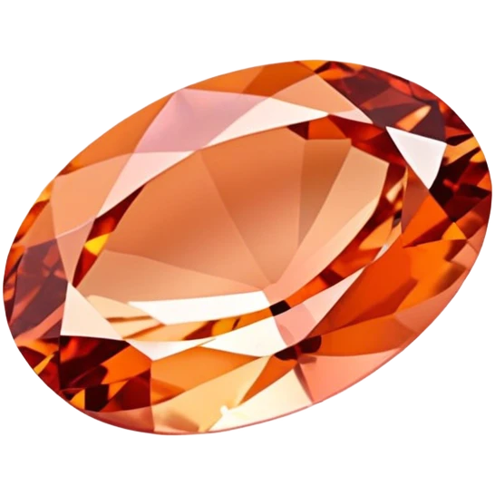 Faceted oval Padparadscha sapphire with delicate pinkish-orange lotus color emoji