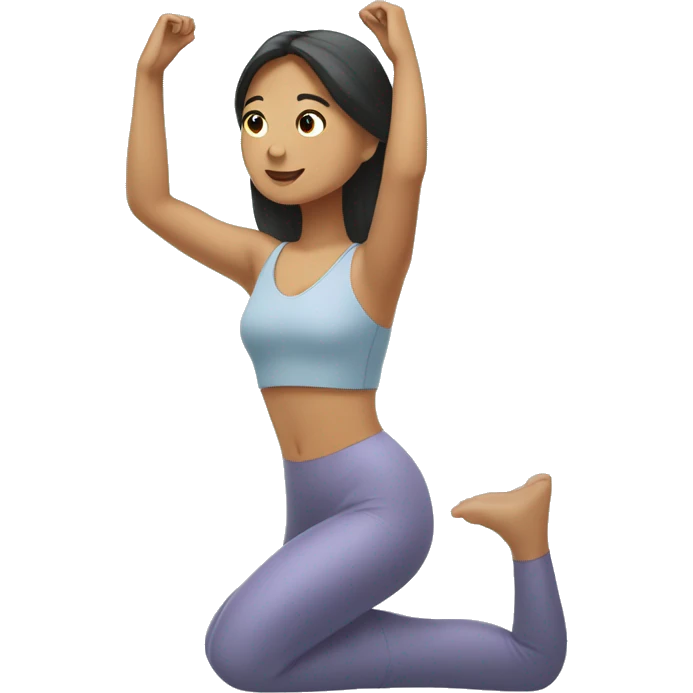 Filipina doing Pilates mermaid stretch  emoji