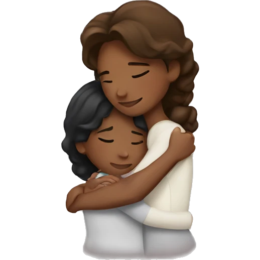 2 brown girls hugging emoji