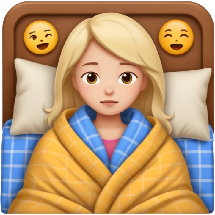 cute girl cosy blanket emoji sleepy in  emoji