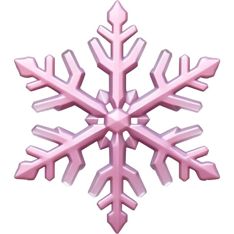 pale pink snow flake 3d bold icy translucent texture emoji