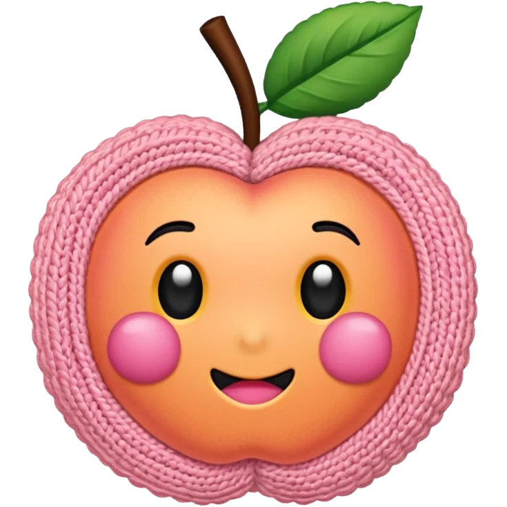 crochet single stitch (it has a color like a peach-pinky sunset) emoji