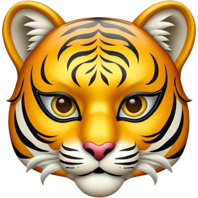 tiger with glamorous masquerade mask emoji