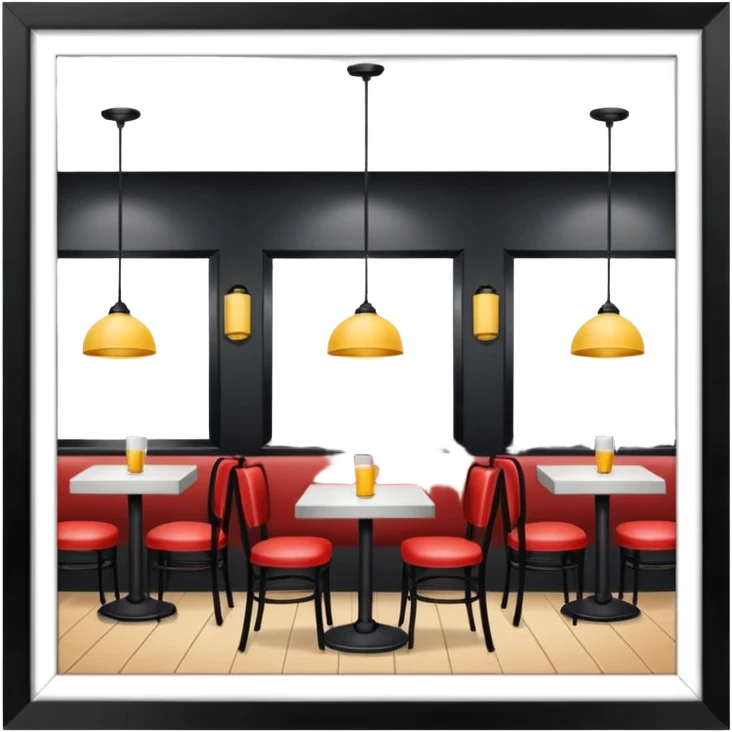 restaurant interior with tables and chairs emoji
