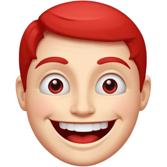 red face with a giant smile emoji