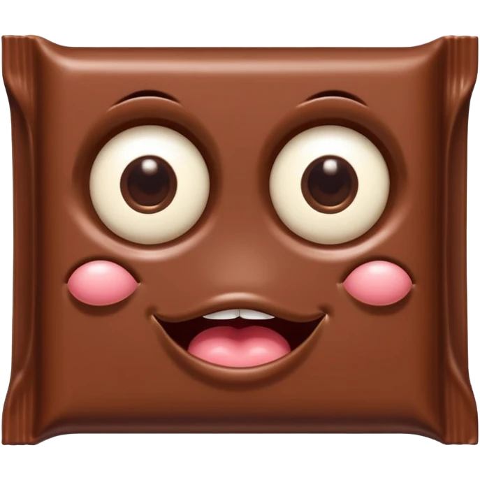  chocolate bar with eyes and mouth  emoji