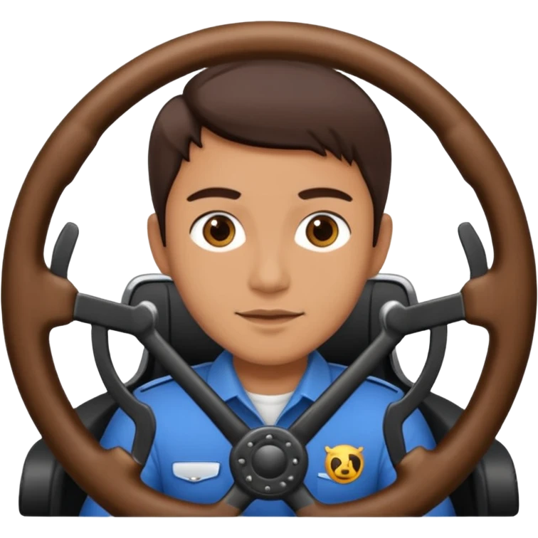 driver holding a steering wheel emoji