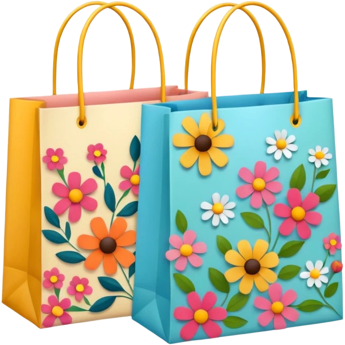 2 beautiful shopping bag with pattern emoji