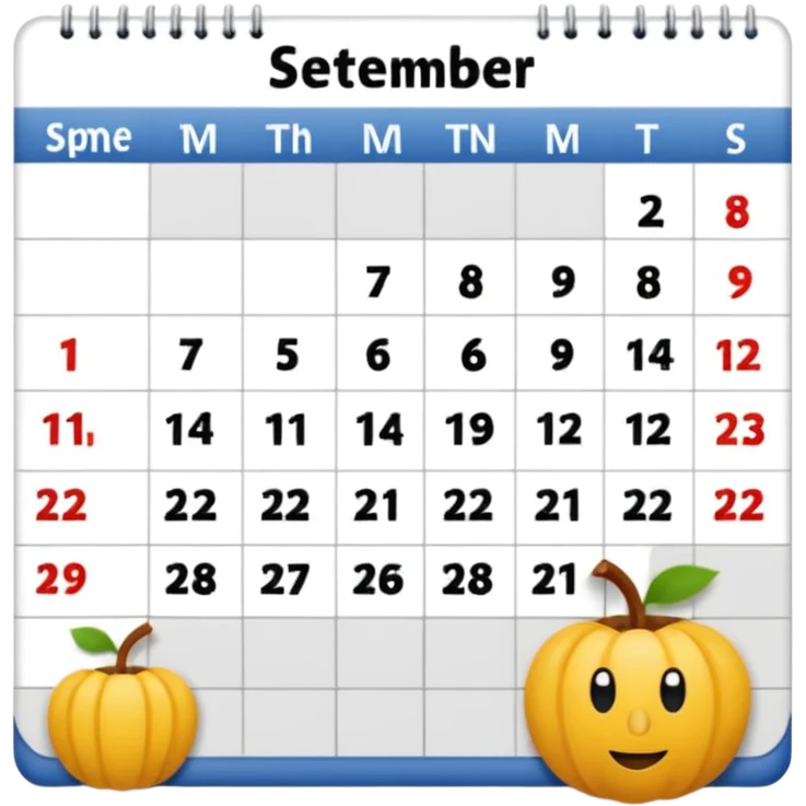 Calendar september emoji