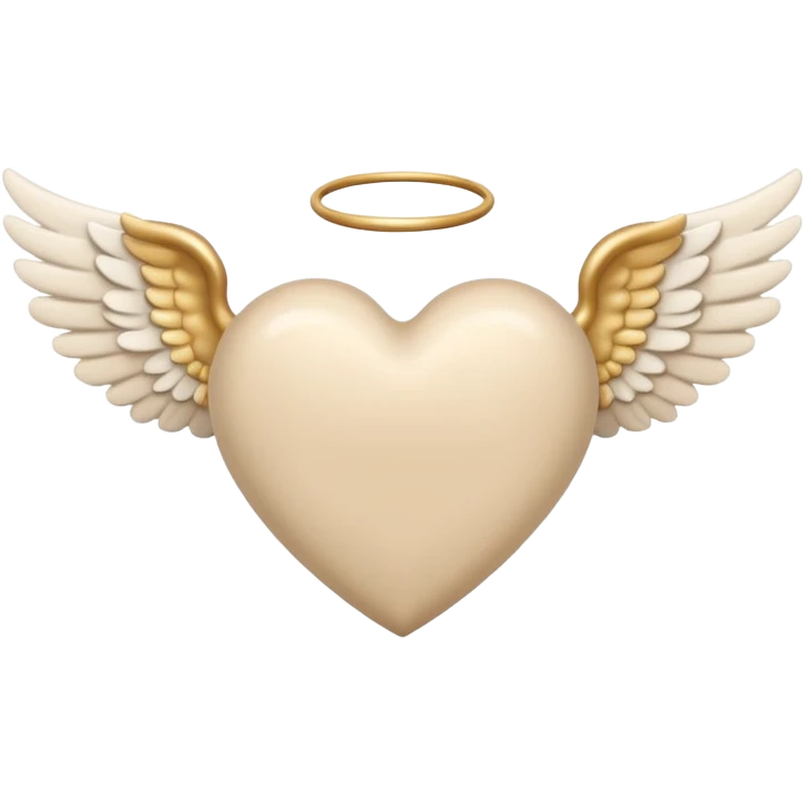 beige heart with white angel wings emoji