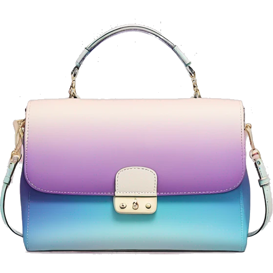 Realistic isolated pastel ombre kate spade satchel purse.  emoji