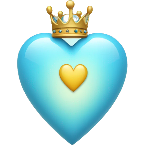 Light blue heart with crown emoji