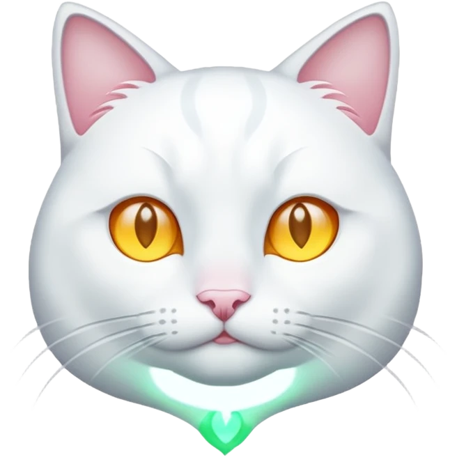 white cat luminous emoji