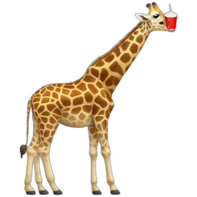 giraffe drinking cola emoji