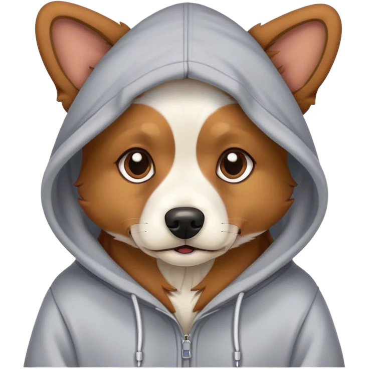 Dog wearing hoodie emoji