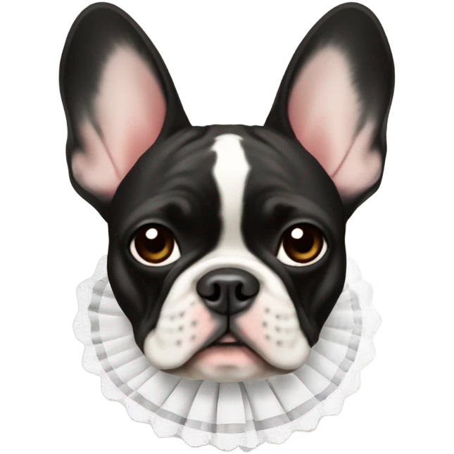 French bulldog with a cone emoji