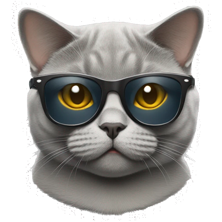 british shorthair cat wearing sunglasses  emoji