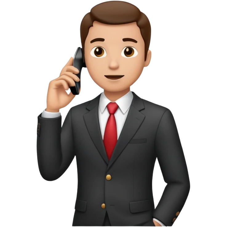 Professional salesman in business suit talking on smartphone emoji