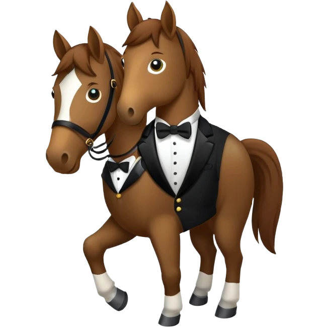 Horse waearing a tuxedo  emoji