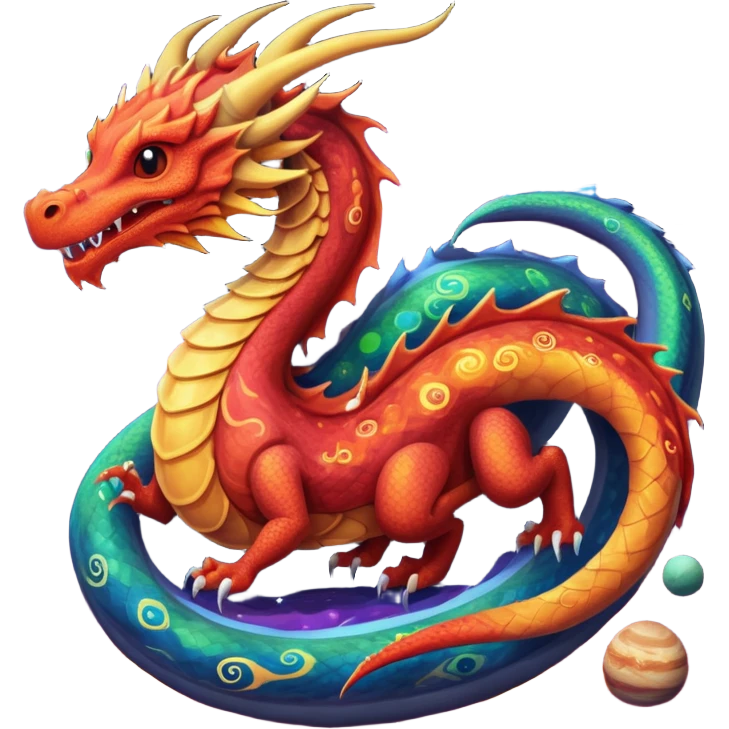 um dragão de planetas emoji