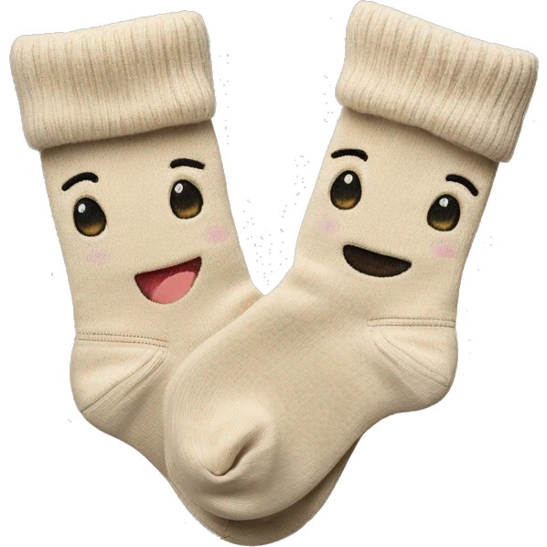 Two beige home socks emoji