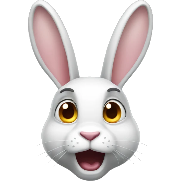 Rabbit looking scared emoji