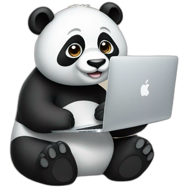 Panda with macbook emoji