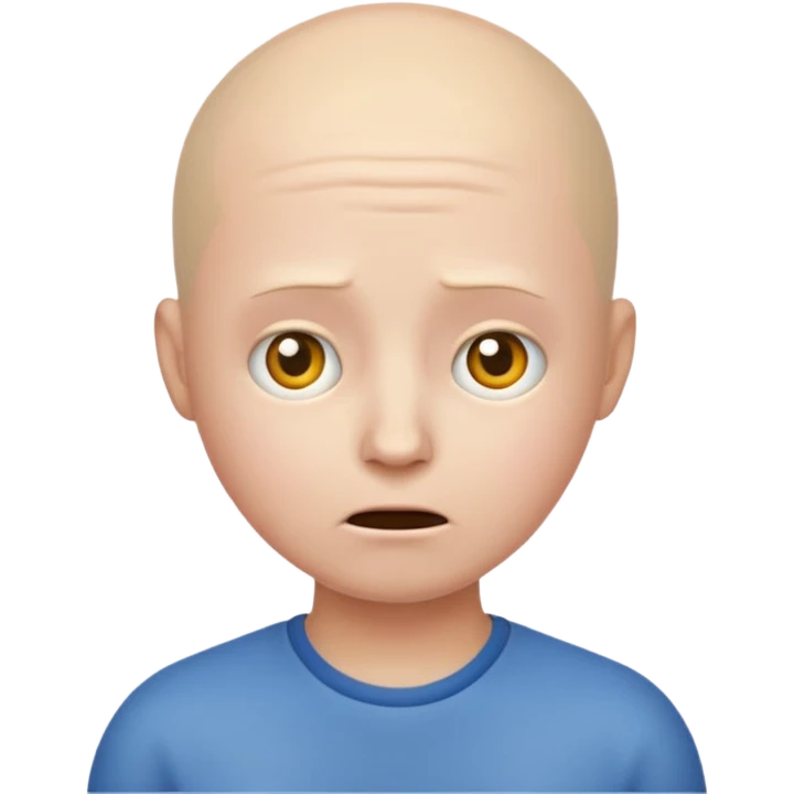 anxious emoji no hair emoji