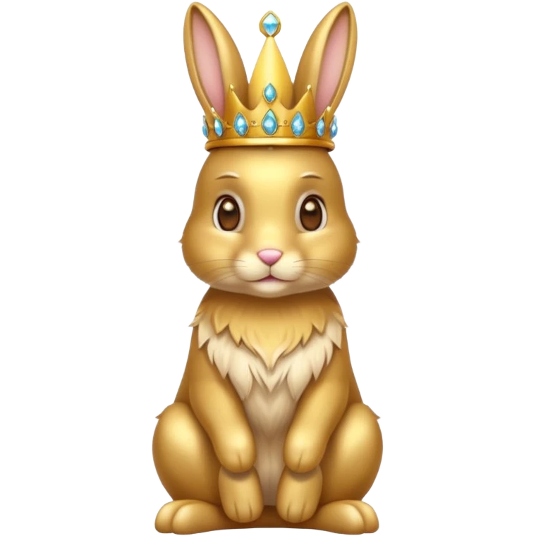 bunny King – proud golden bunny wearing a tall jeweled crown, sitting emoji