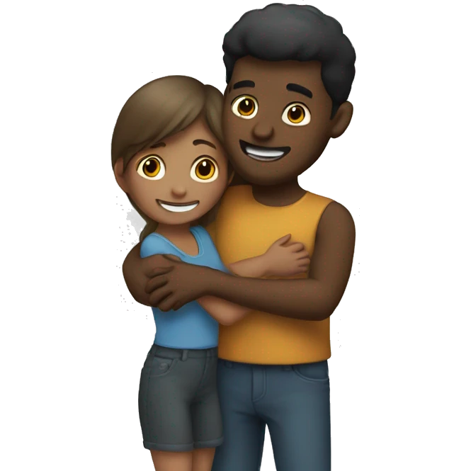 guy and girl hugging emoji
