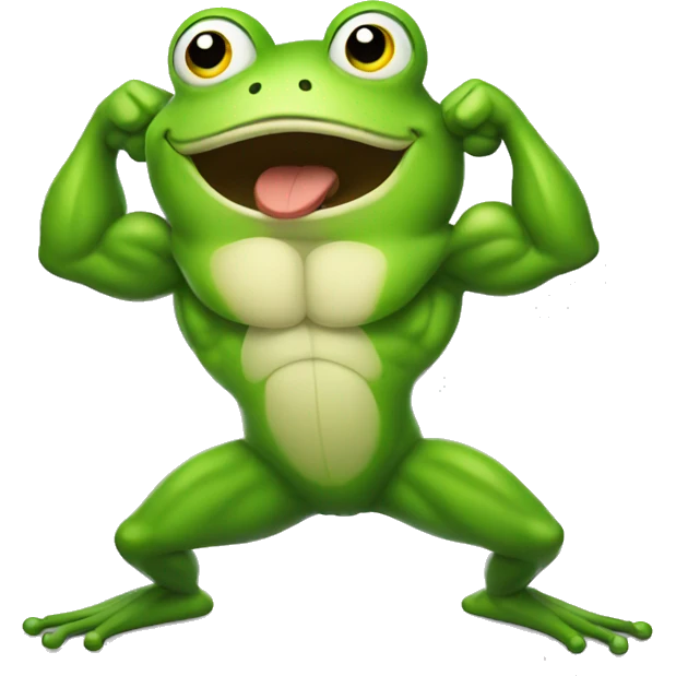 frog flexing muscle emoji