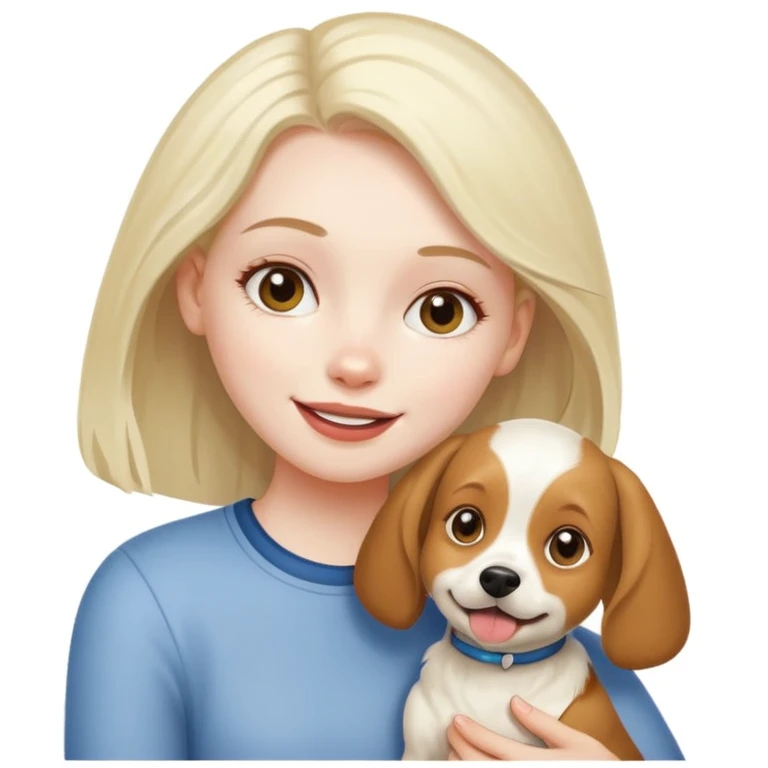 girl and her pet dog emoji