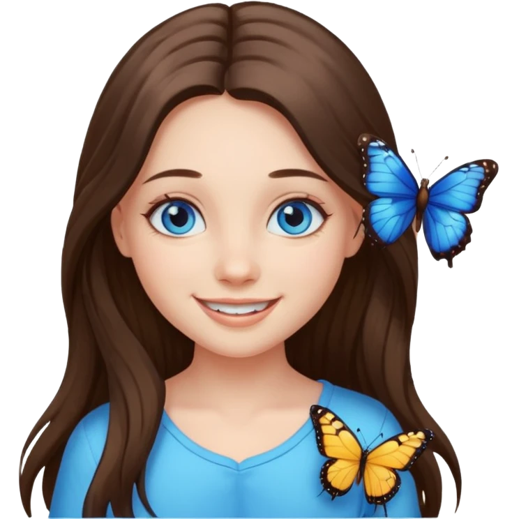 a girl with buffterfly emoji