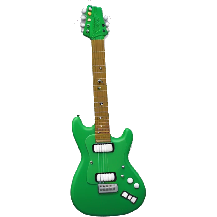 Green Electric Guitar with Rat Stickers emoji