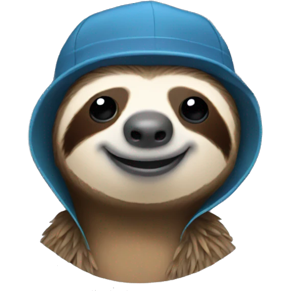 sloth with a cap emoji