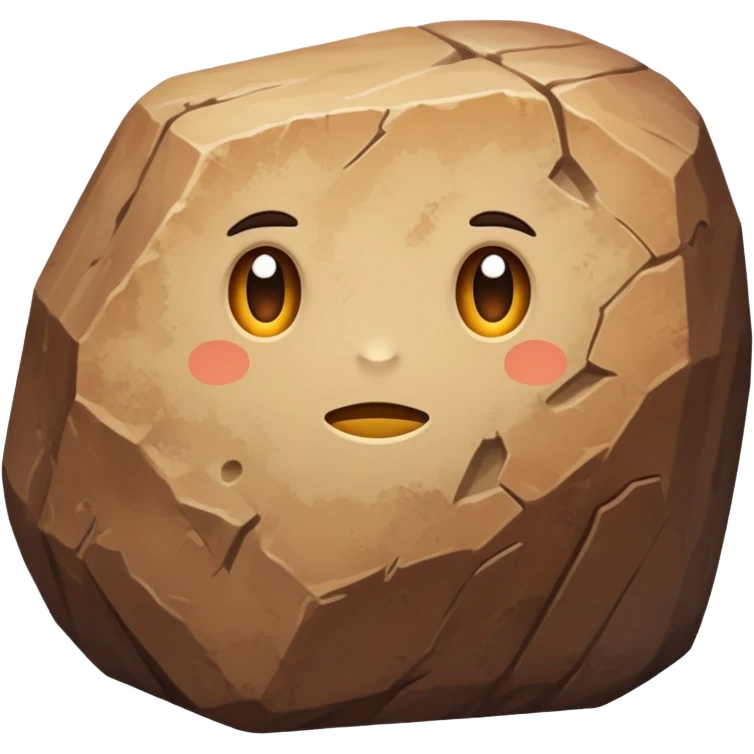 Brown rock emoji