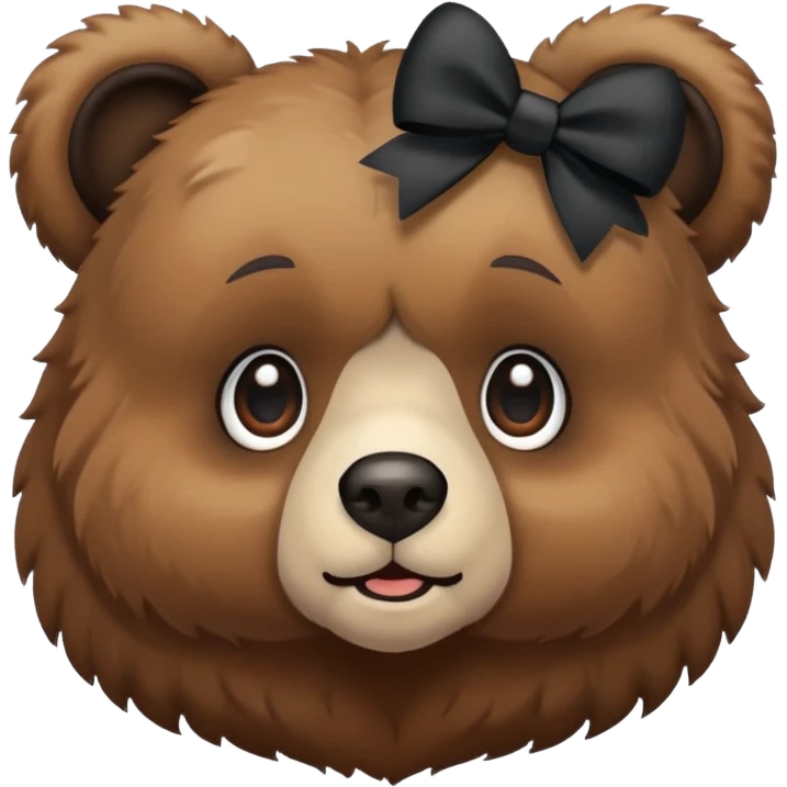 Bear with 2 black bows on the ears emojie emoji