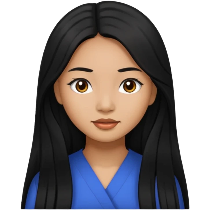 A Filipina woman with Medium brown skin and long black hair and black eyes emoji