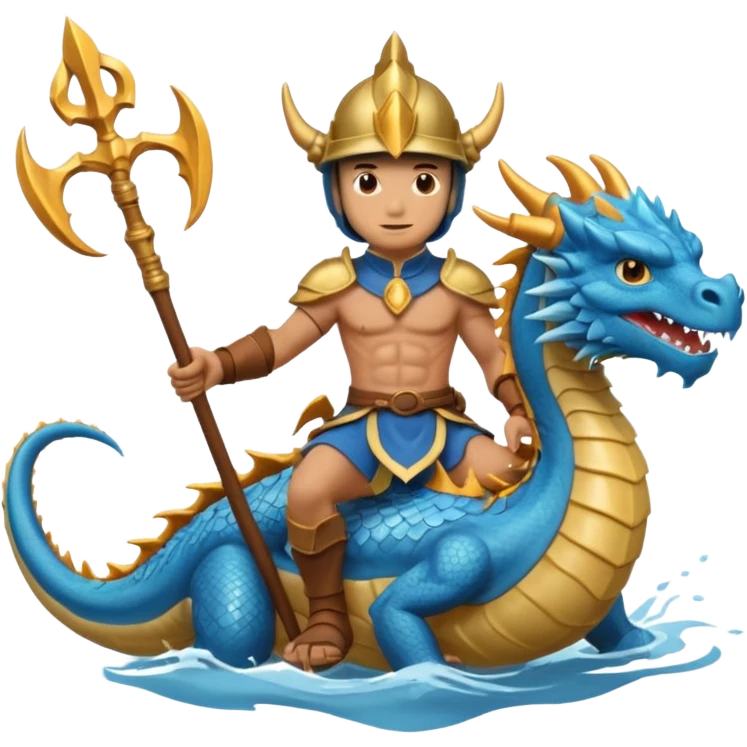 man riding water elemental dragon emoji