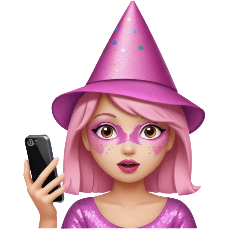glitter pink girl naughty selfie emoji