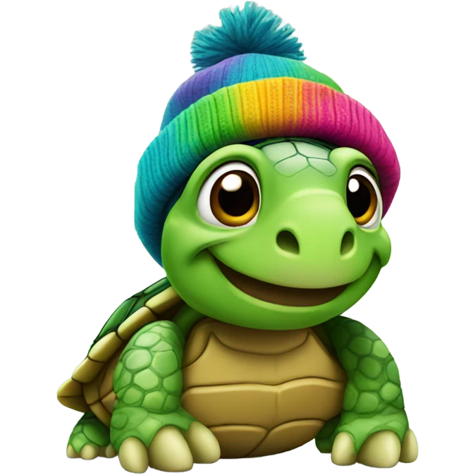 turtle with beanie  emoji