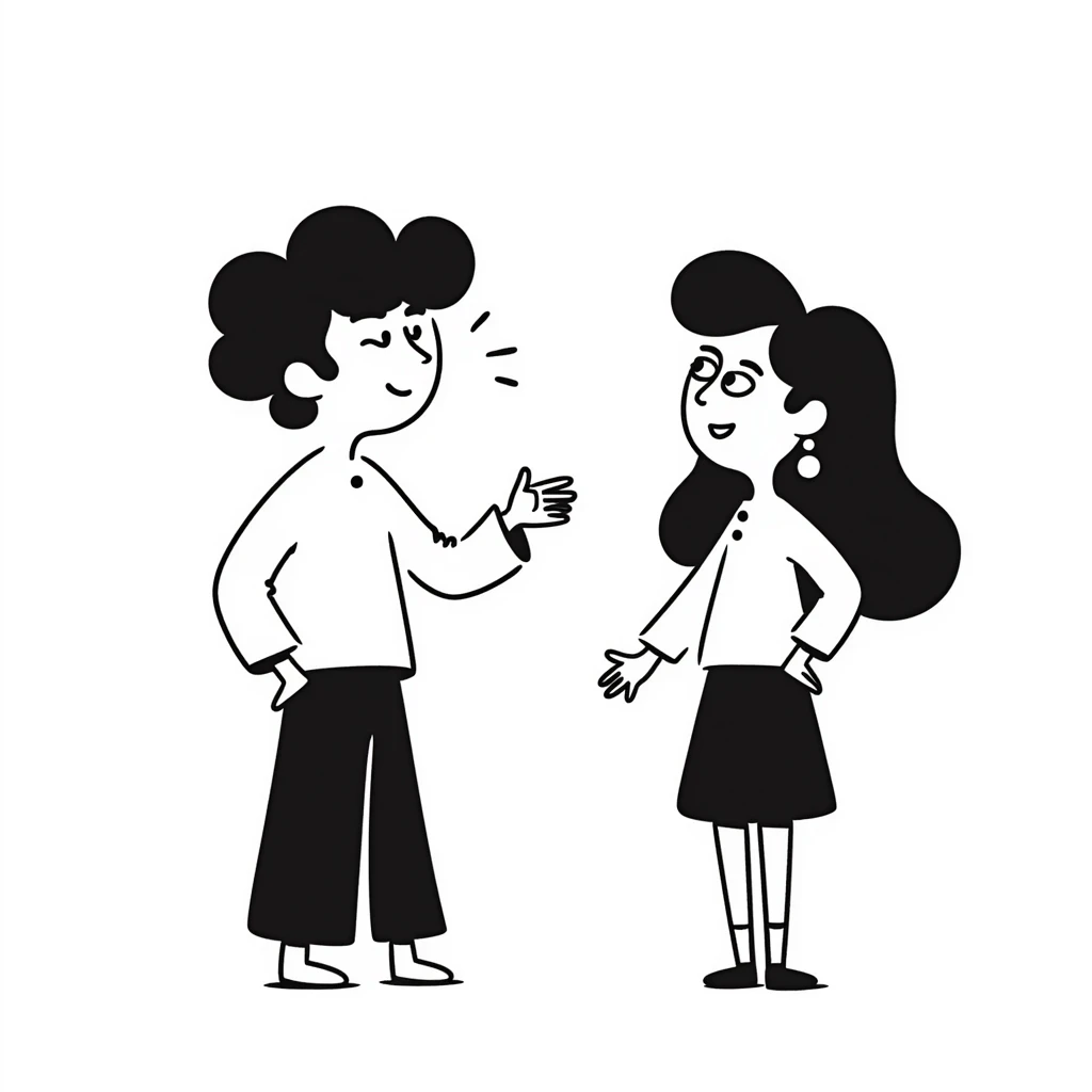 Emoji of a man teasing a woman emoji
