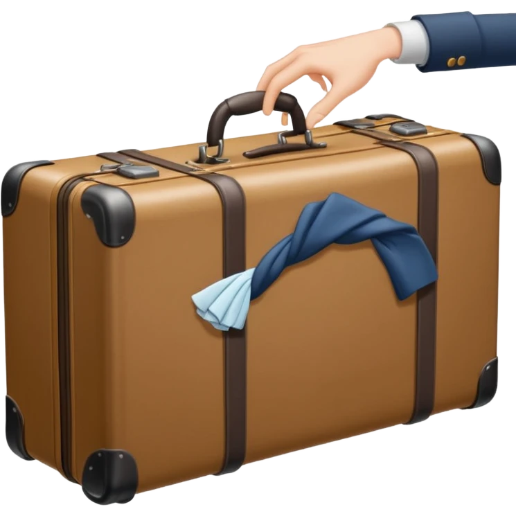 Suitcase with a hand sticking out emoji