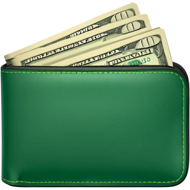 green wallet with dollars emoji