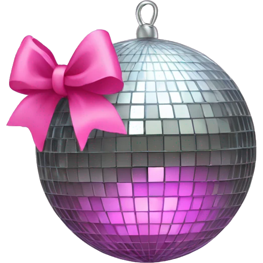 disco ball with pink bow  emoji