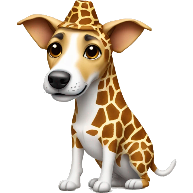 a jack russel in a giraffe costume emoji
