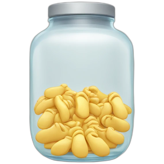 human feet standing around empty jar emoji